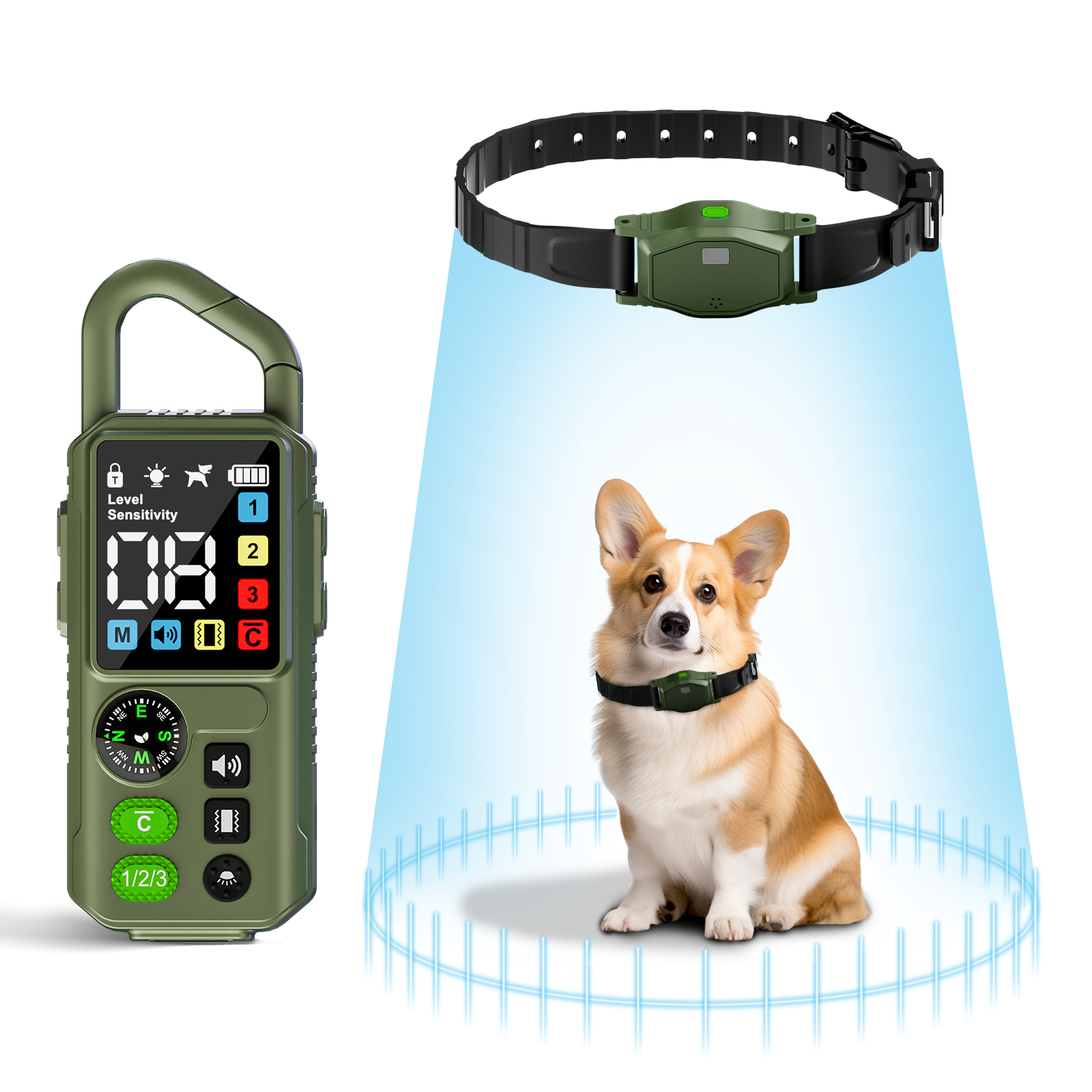 T810Pro無線狗狗圍欄和訓練項圈（綠色單項圈）/Wireless Dog Fence & Dog Training Collar（Green 1 Collar）